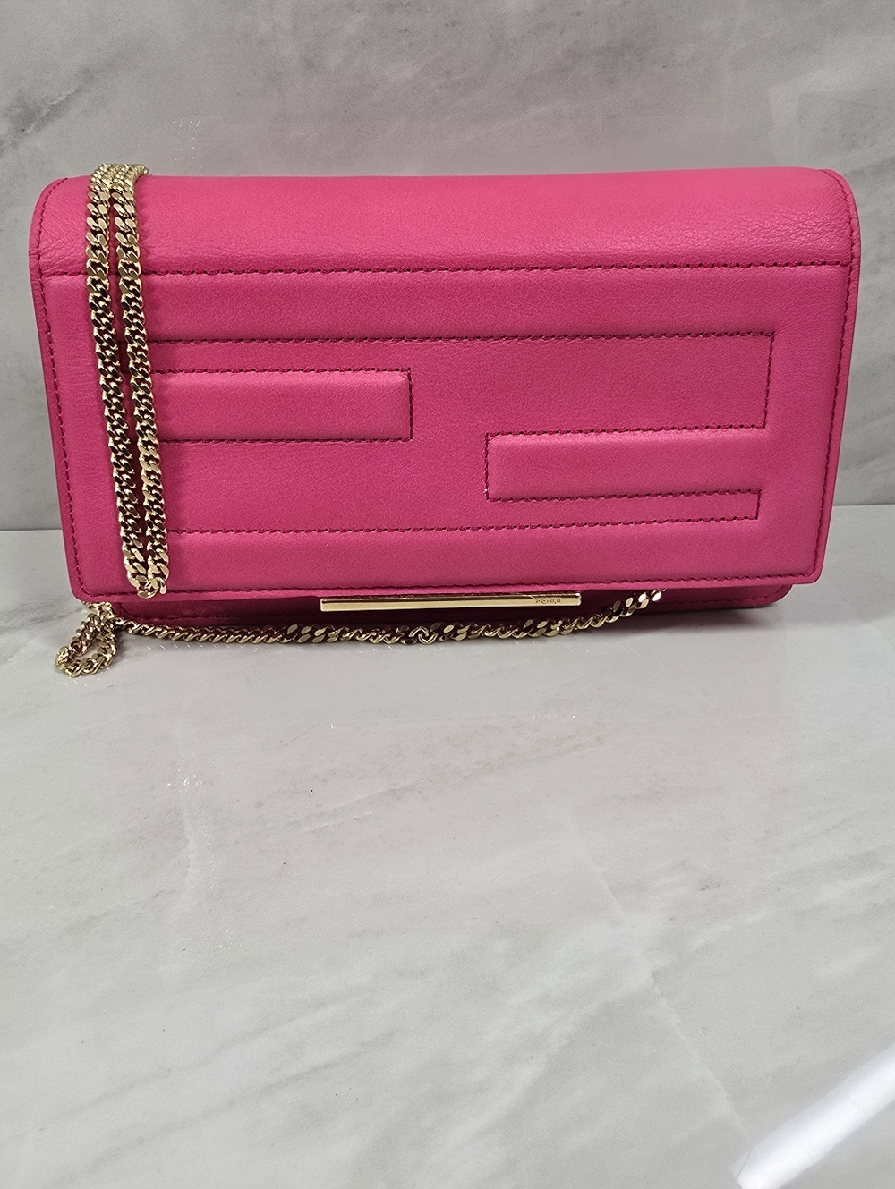 Fendi Hot Pink Quilted Chain Shoulder Bag